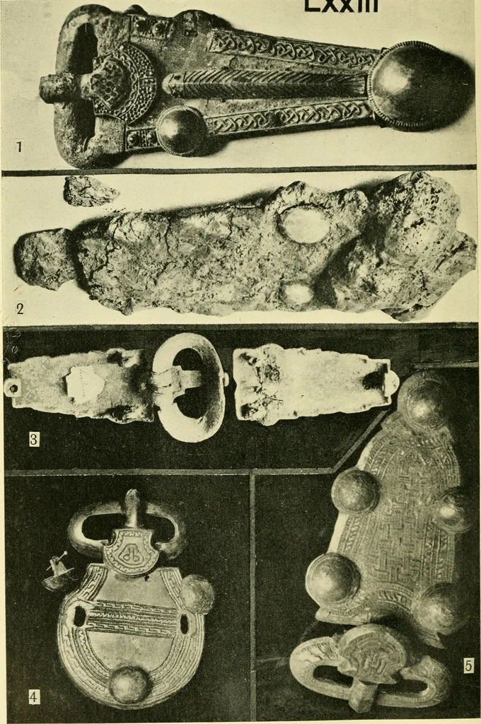 An illustration from The arts in early England, 1903, leaf 549