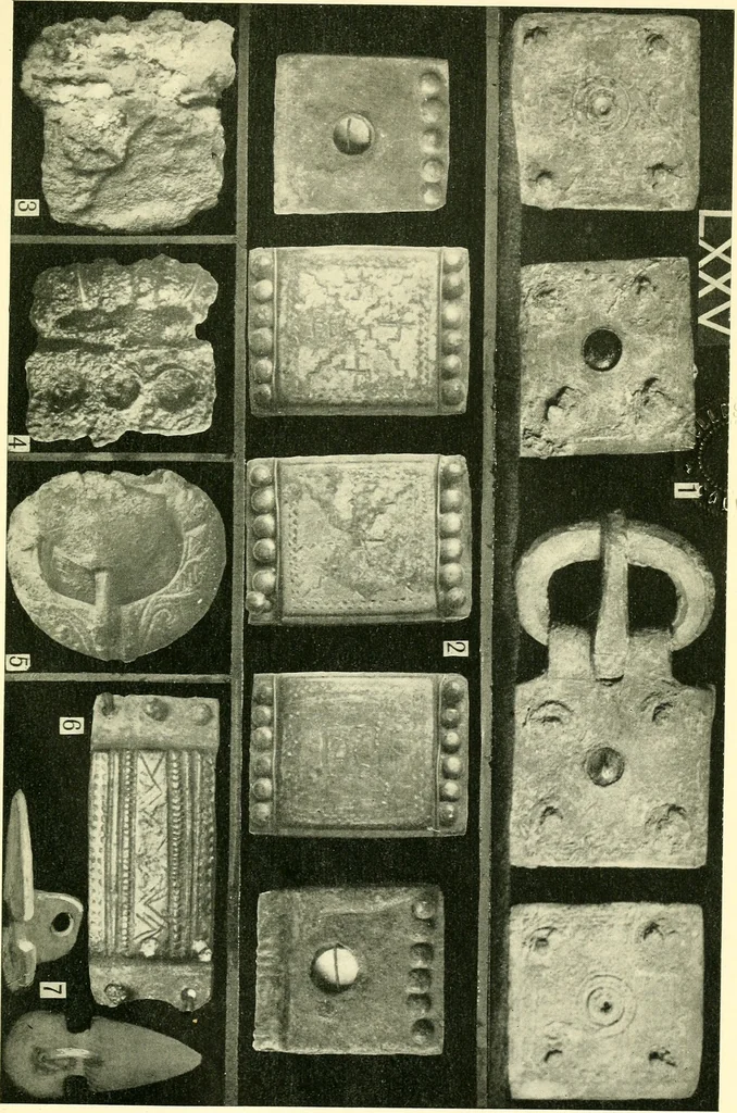 An illustration from The arts in early England, 1903, leaf 556