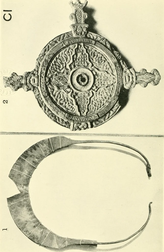 An illustration from The arts in early England, 1903, leaf 109