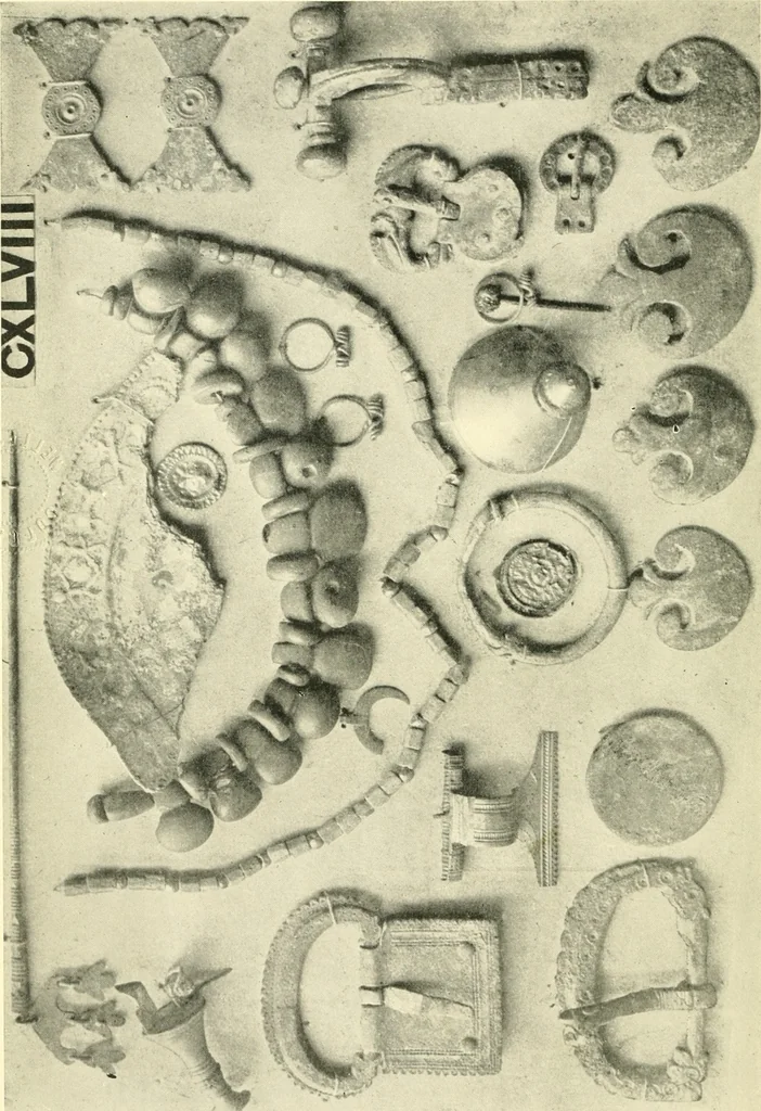 An illustration from The arts in early England, 1903, leaf 339