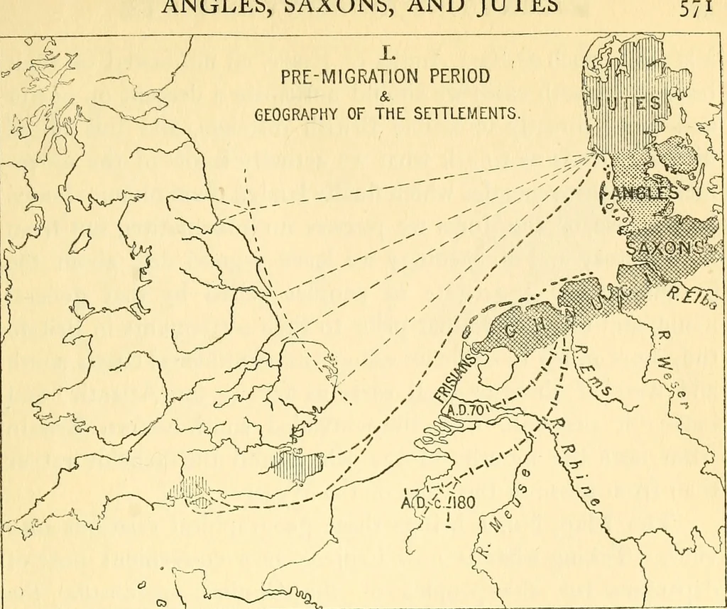 An illustration from The arts in early England, 1903, leaf 374