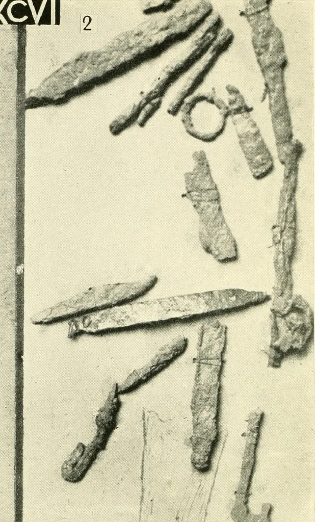 An illustration from The arts in early England, 1903, leaf 87