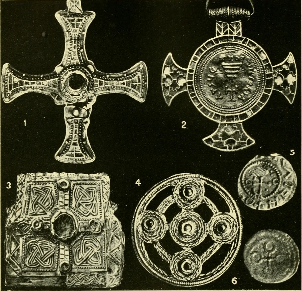 An illustration from The arts in early England, 1903, leaf 121