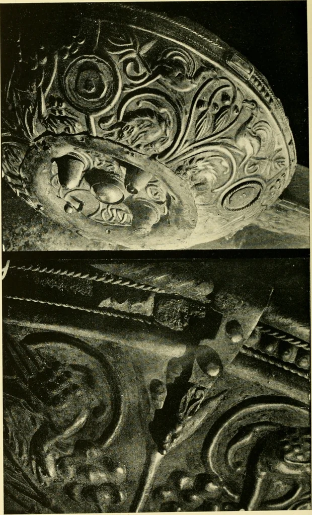 An illustration from The arts in early England, 1903, leaf 397