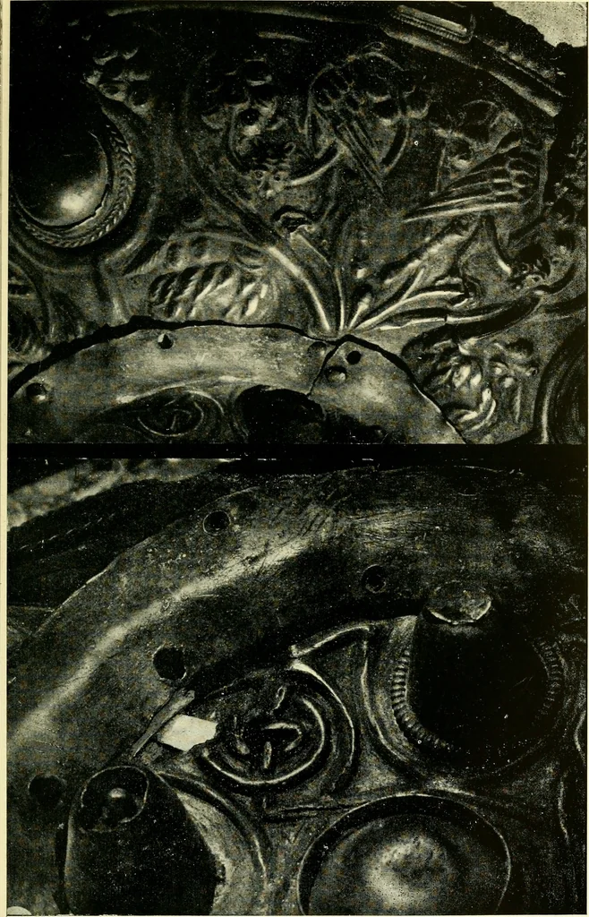 An illustration from The arts in early England, 1903, leaf 398