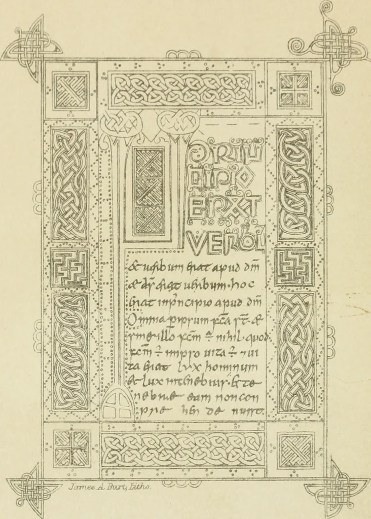 An illustration from Art treasures of the Lambeth library. A description of the illuminated mauscripts, etc;, 1873, leaf 11