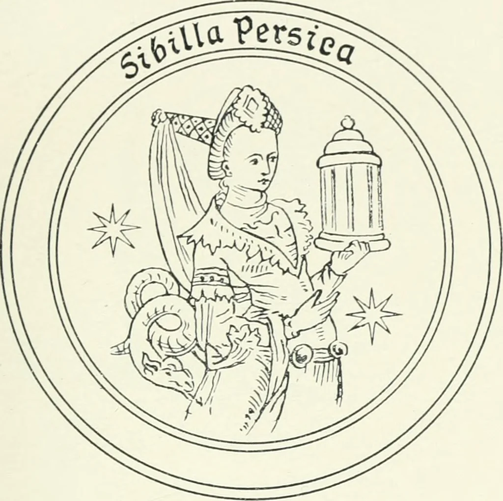 An illustration from "As David and the sibyls say" : a sketch of the sibyls and the sibylline oracles, 1905, leaf 228