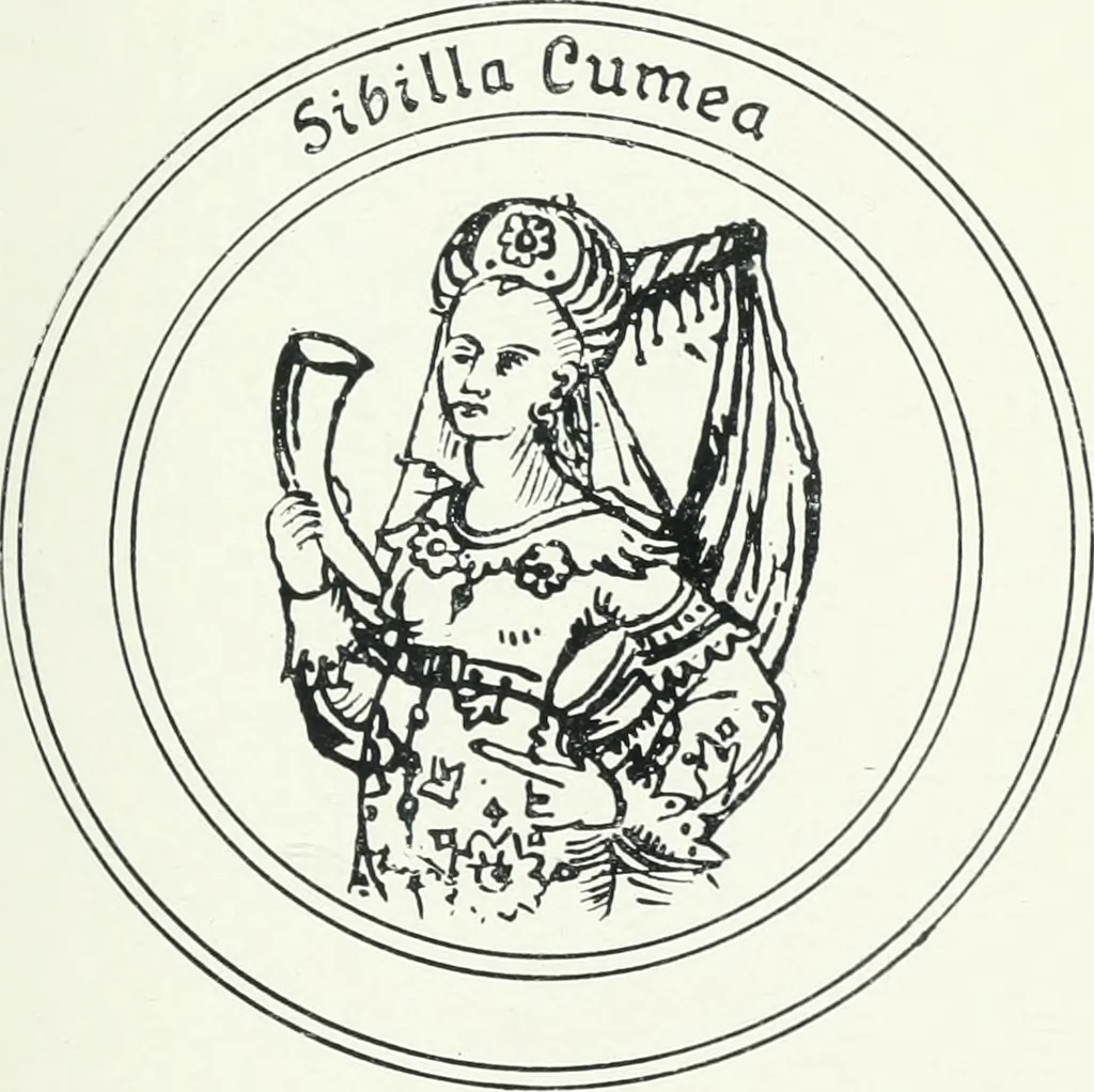 An illustration from "As David and the sibyls say" : a sketch of the sibyls and the sibylline oracles, 1905, leaf 232