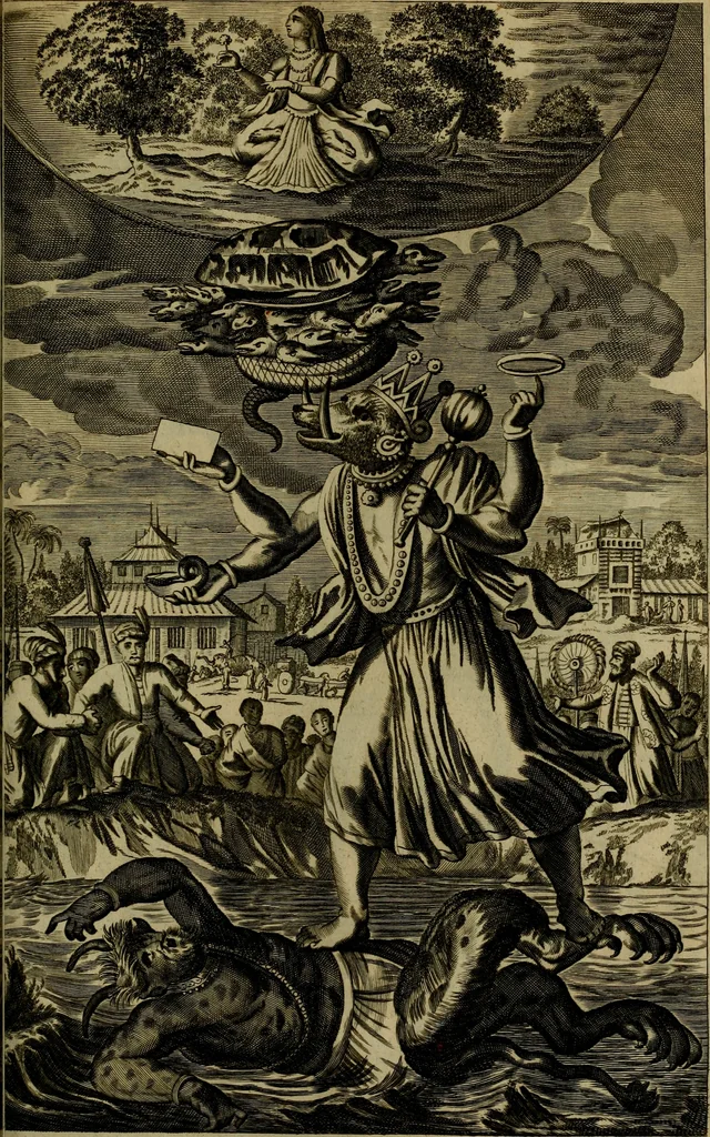 An illustration from Asia, of, Naukeurige beschryving van het rijk des Grooten Mogols, en een groot gedeelte van Indien ..., 1672, leaf 102