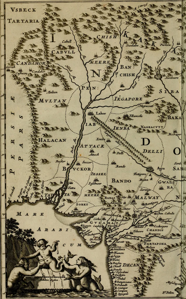 An illustration from Asia, of, Naukeurige beschryving van het rijk des Grooten Mogols, en een groot gedeelte van Indien ..., 1672, leaf 15