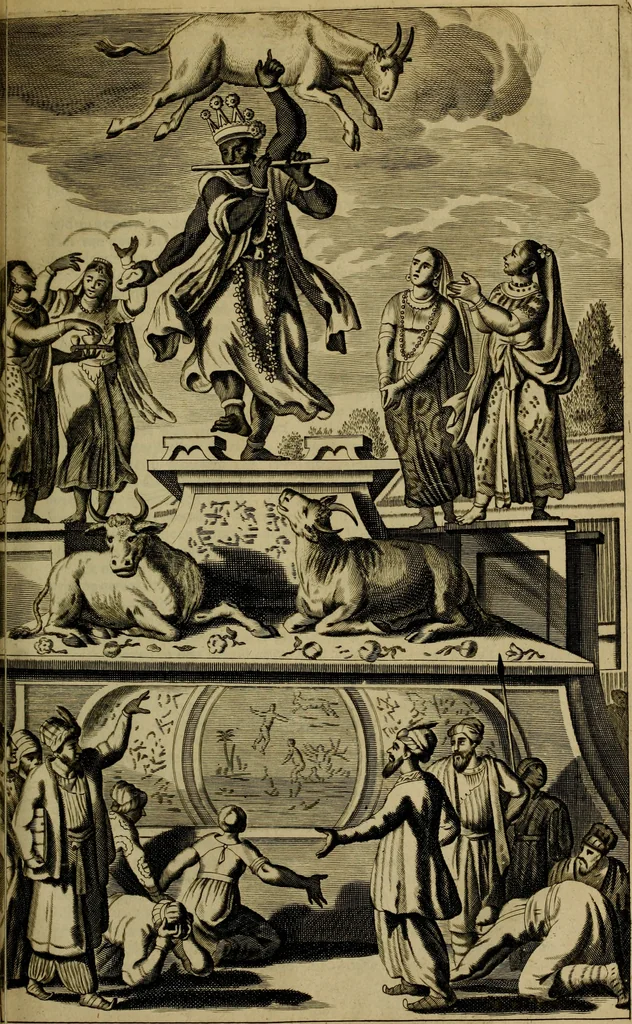 An illustration from Asia, of, Naukeurige beschryving van het rijk des Grooten Mogols, en een groot gedeelte van Indien ..., 1672, leaf 158