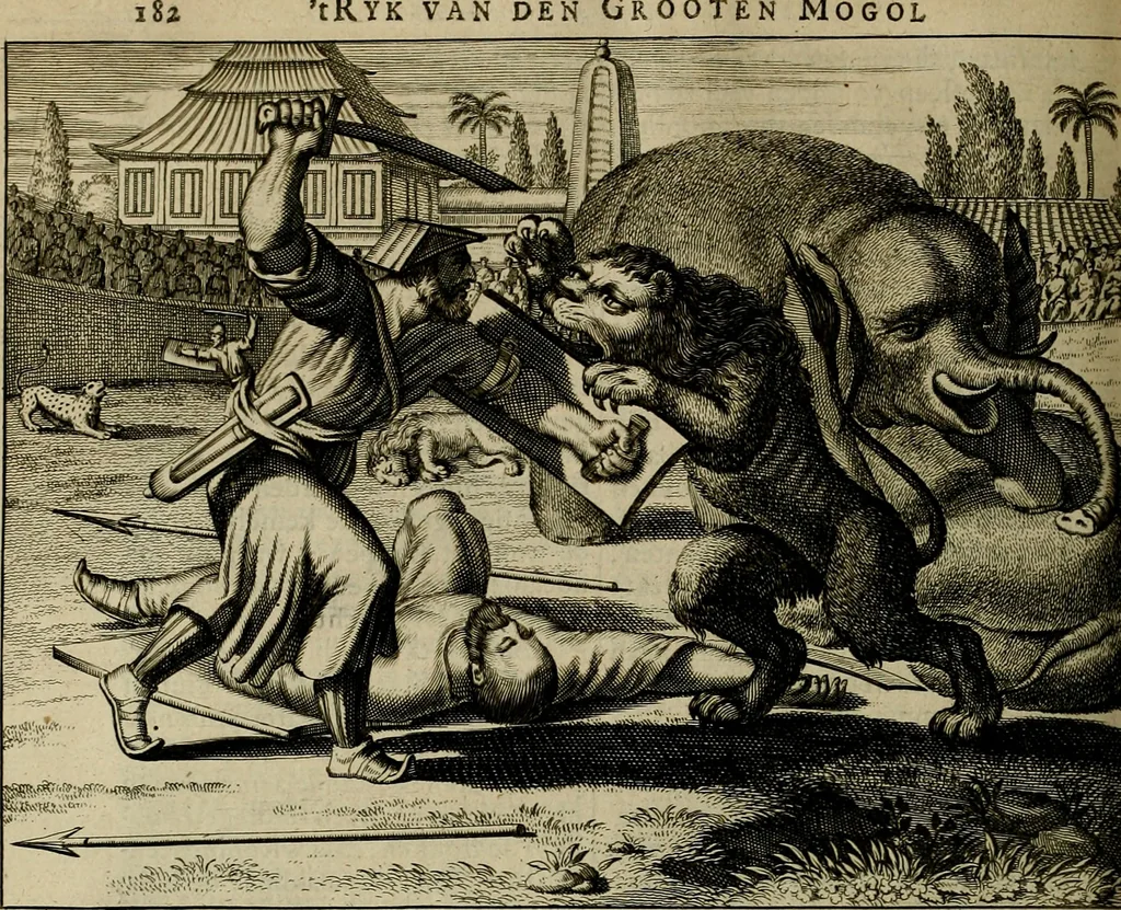 An illustration from Asia, of, Naukeurige beschryving van het rijk des Grooten Mogols, en een groot gedeelte van Indien ..., 1672, leaf 221