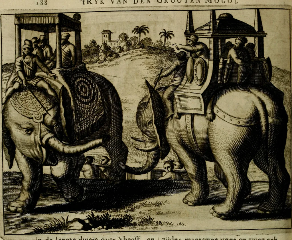 An illustration from Asia, of, Naukeurige beschryving van het rijk des Grooten Mogols, en een groot gedeelte van Indien ..., 1672, leaf 227