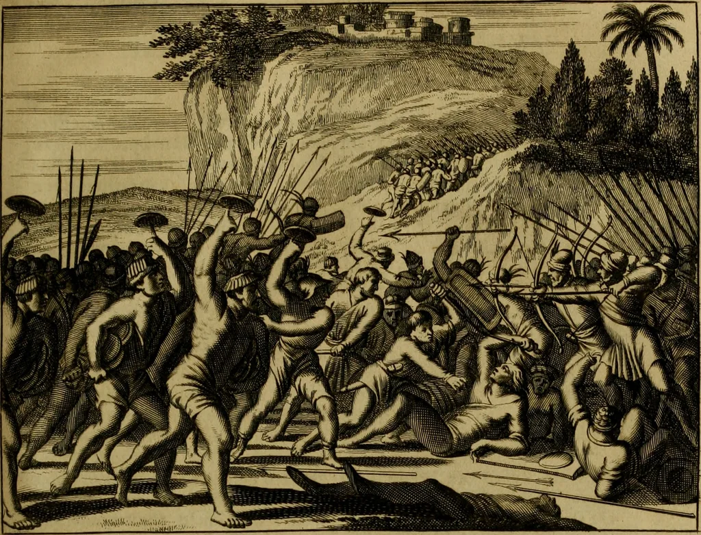 An illustration from Asia, of, Naukeurige beschryving van het rijk des Grooten Mogols, en een groot gedeelte van Indien ..., 1672, leaf 340
