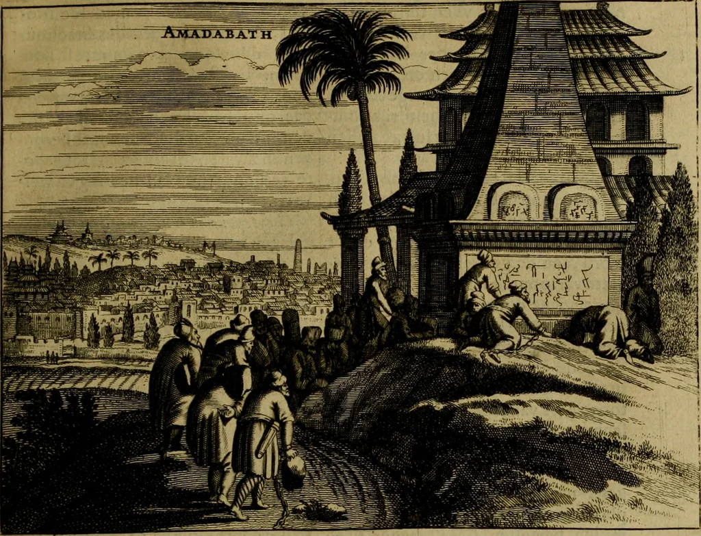 An illustration from Asia, of, Naukeurige beschryving van het rijk des Grooten Mogols, en een groot gedeelte van Indien ..., 1672, leaf 358