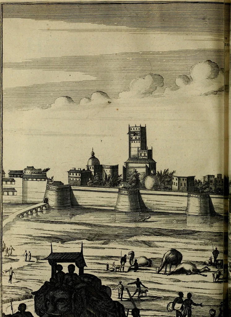 An illustration from Asia, of, Naukeurige beschryving van het rijk des Grooten Mogols, en een groot gedeelte van Indien ..., 1672, leaf 423