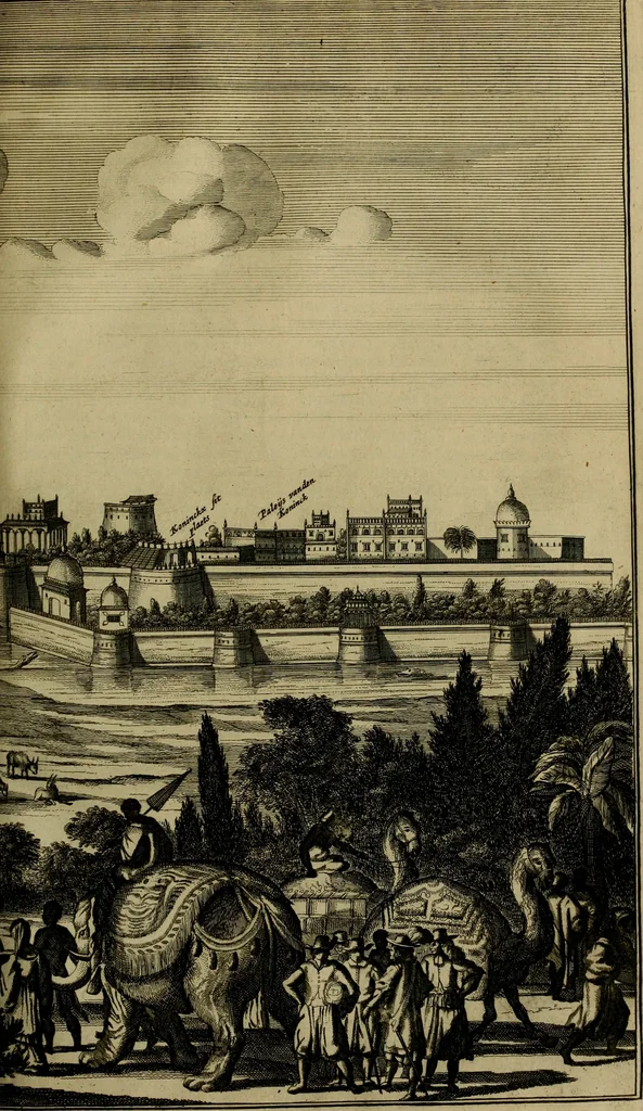 An illustration from Asia, of, Naukeurige beschryving van het rijk des Grooten Mogols, en een groot gedeelte van Indien ..., 1672, leaf 424