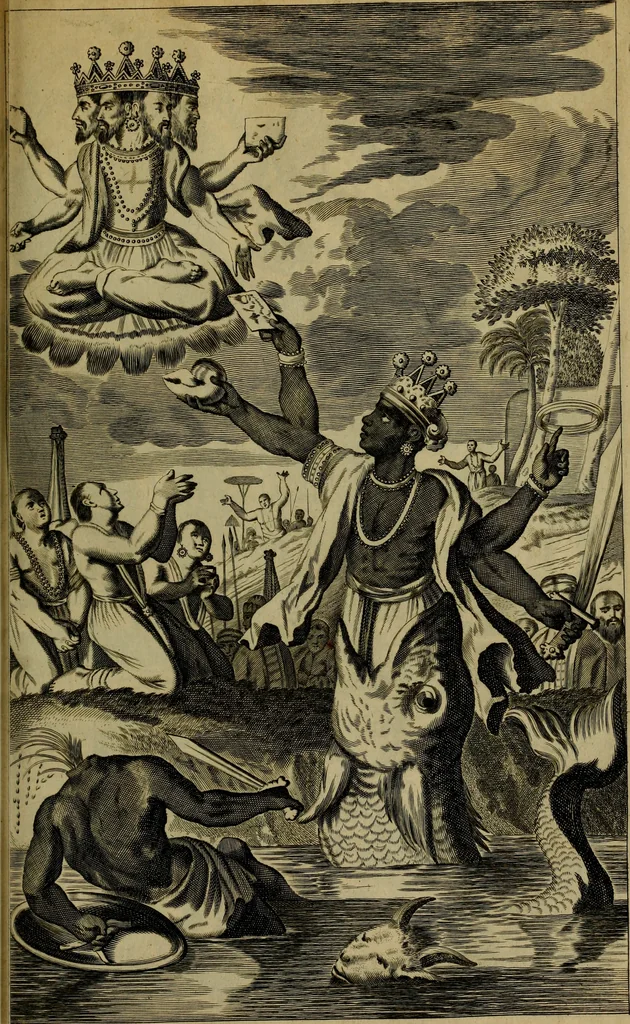 An illustration from Asia, of, Naukeurige beschryving van het rijk des Grooten Mogols, en een groot gedeelte van Indien ..., 1672, leaf 96