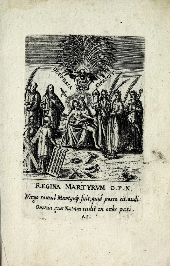 An illustration from Asma poeticum Litaniaru[m] Lauretanarum : [in quo singulis titulis emblemata cum carmine respondent], 1636, leaf 111