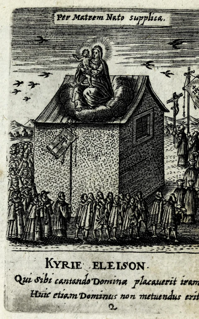 An illustration from Asma poeticum Litaniaru[m] Lauretanarum : [in quo singulis titulis emblemata cum carmine respondent], 1636, leaf 13