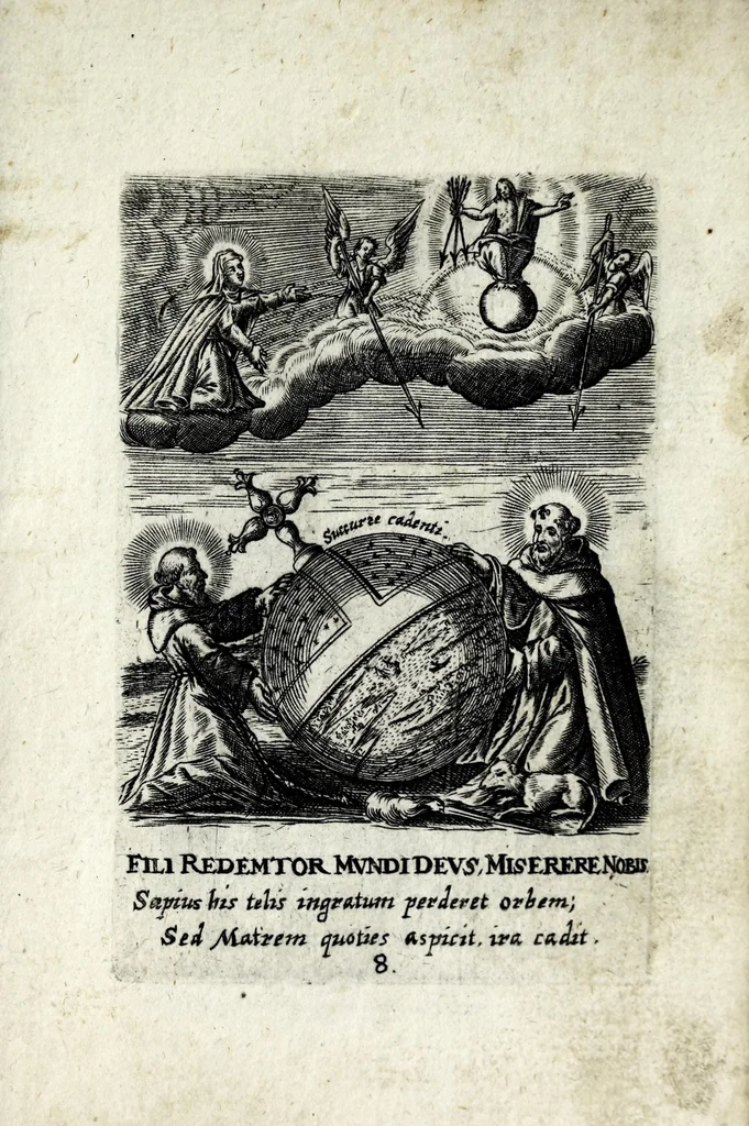 An illustration from Asma poeticum Litaniaru[m] Lauretanarum : [in quo singulis titulis emblemata cum carmine respondent], 1636, leaf 25