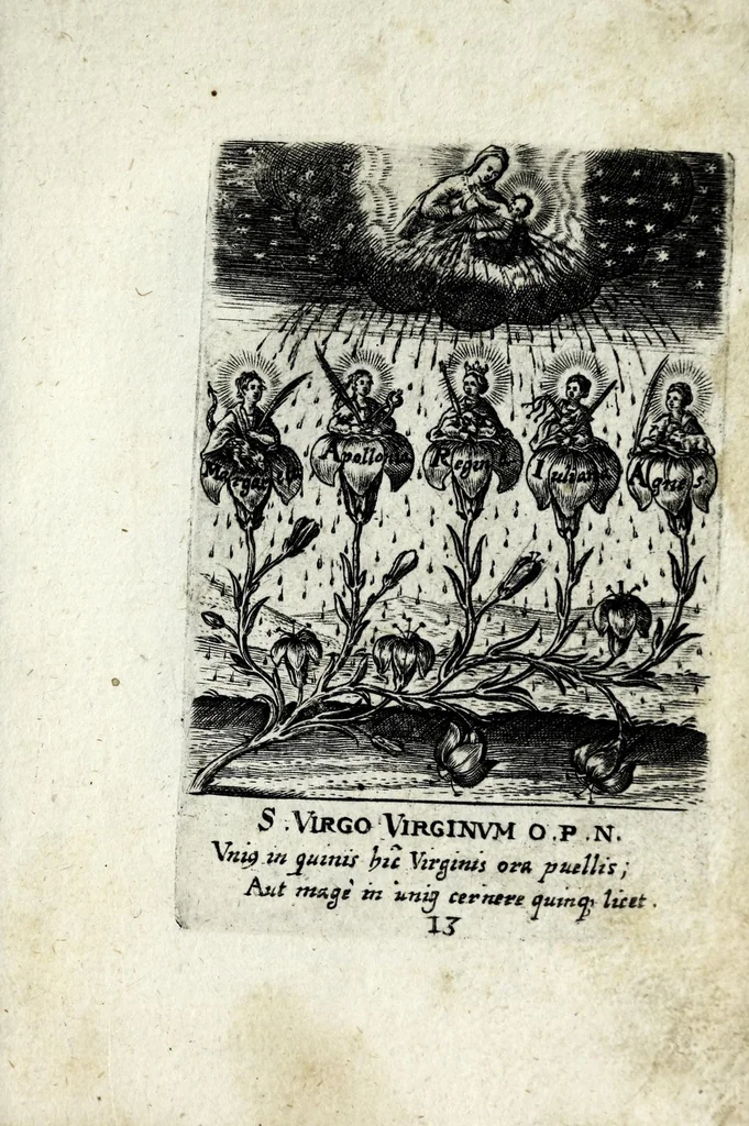 An illustration from Asma poeticum Litaniaru[m] Lauretanarum : [in quo singulis titulis emblemata cum carmine respondent], 1636, leaf 35