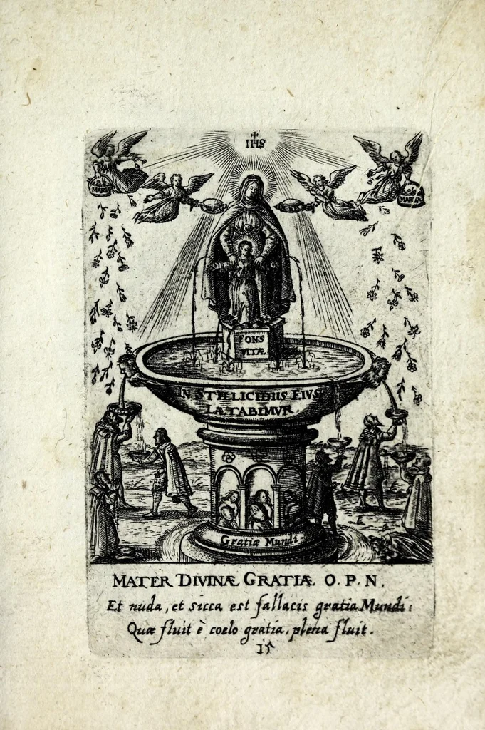 An illustration from Asma poeticum Litaniaru[m] Lauretanarum : [in quo singulis titulis emblemata cum carmine respondent], 1636, leaf 39
