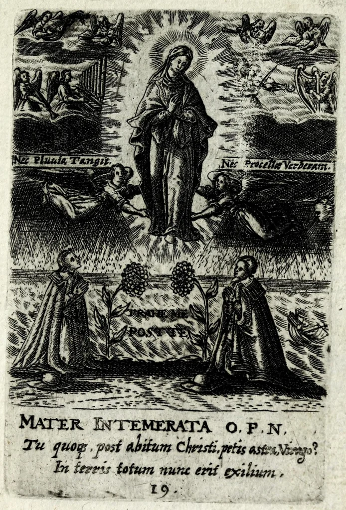 An illustration from Asma poeticum Litaniaru[m] Lauretanarum : [in quo singulis titulis emblemata cum carmine respondent], 1636, leaf 47