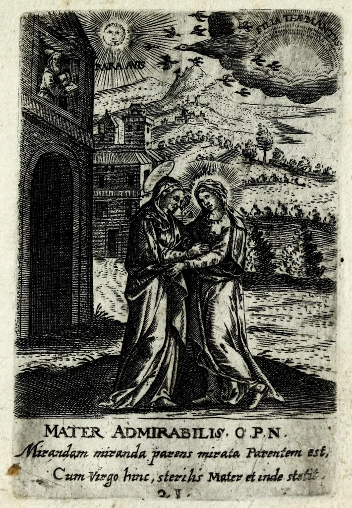 An illustration from Asma poeticum Litaniaru[m] Lauretanarum : [in quo singulis titulis emblemata cum carmine respondent], 1636, leaf 51