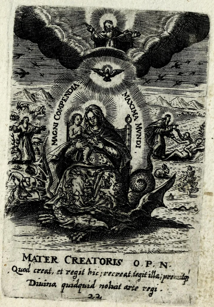 An illustration from Asma poeticum Litaniaru[m] Lauretanarum : [in quo singulis titulis emblemata cum carmine respondent], 1636, leaf 53