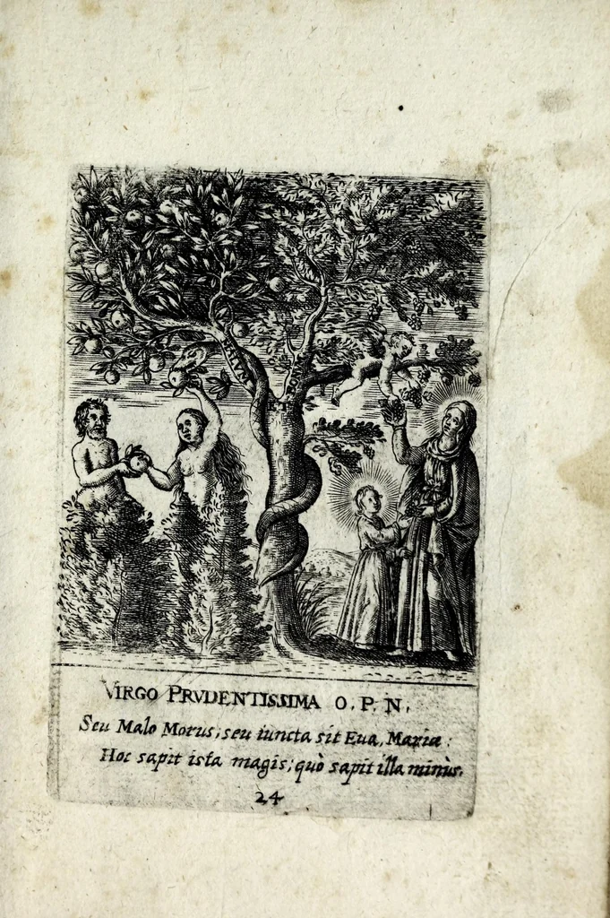An illustration from Asma poeticum Litaniaru[m] Lauretanarum : [in quo singulis titulis emblemata cum carmine respondent], 1636, leaf 57