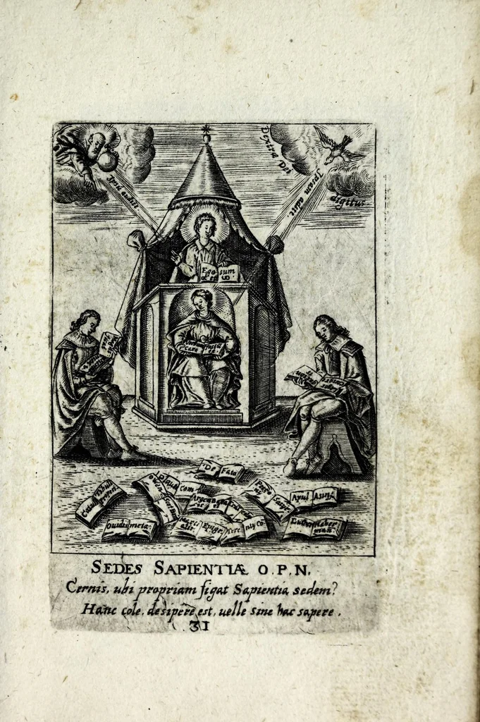 An illustration from Asma poeticum Litaniaru[m] Lauretanarum : [in quo singulis titulis emblemata cum carmine respondent], 1636, leaf 71