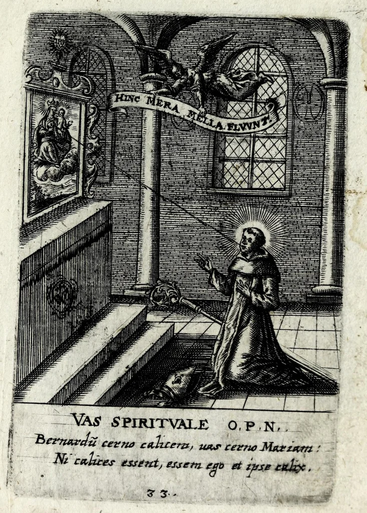 An illustration from Asma poeticum Litaniaru[m] Lauretanarum : [in quo singulis titulis emblemata cum carmine respondent], 1636, leaf 75
