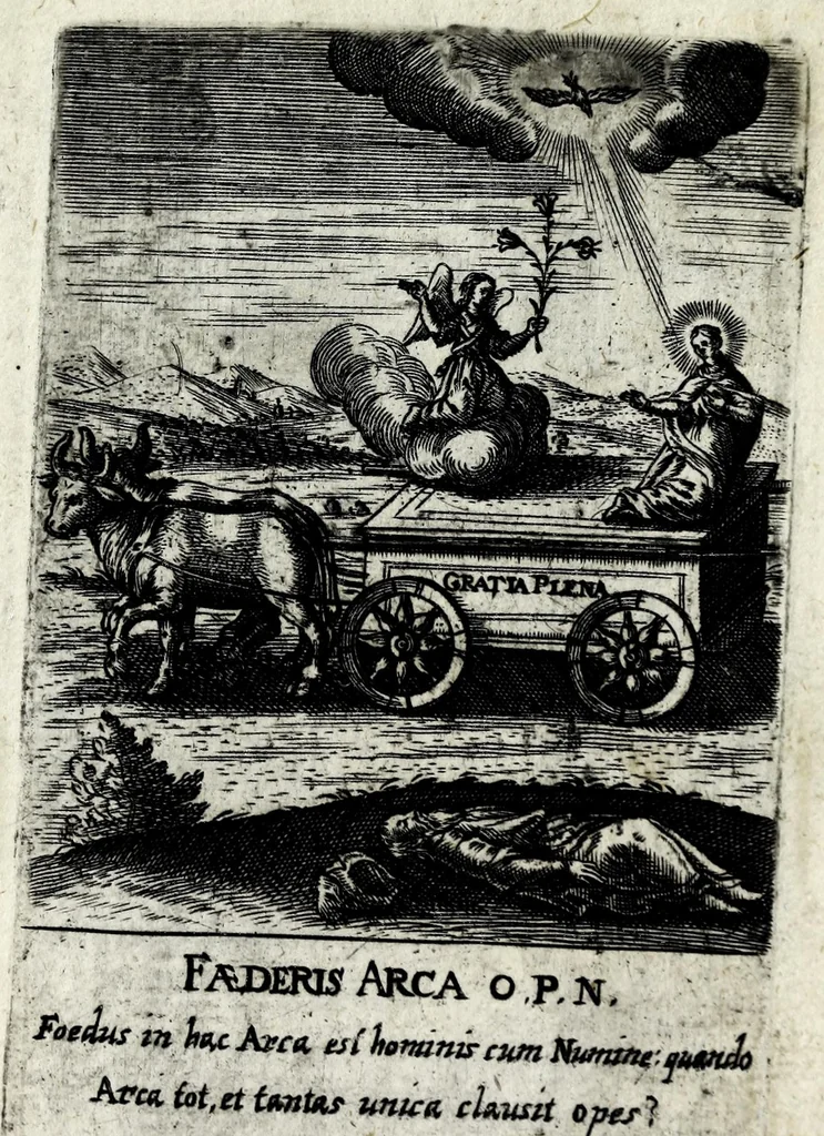 An illustration from Asma poeticum Litaniaru[m] Lauretanarum : [in quo singulis titulis emblemata cum carmine respondent], 1636, leaf 89