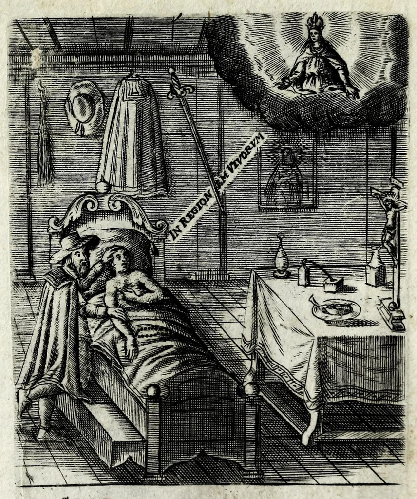An illustration from Asma poeticum Litaniaru[m] Lauretanarum : [in quo singulis titulis emblemata cum carmine respondent], 1636, leaf 95