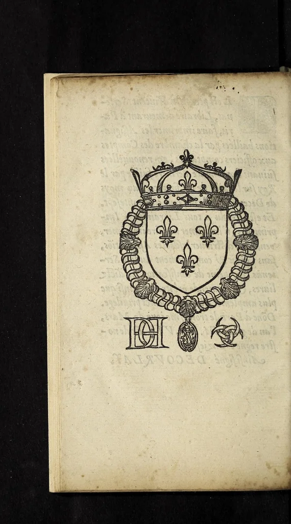 An illustration from Assignations baillees par la Chambre des comptes, aux officiers comptables, & renouuellées suyuant l'ordonnãce derniere faicte par le roy sur le faict de ses finances au moys de decembre, mil cinq cens cinquantesept ..., 1559, leaf 56
