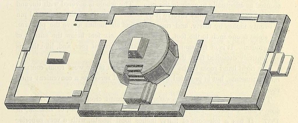 An illustration from Astronomical observations made at Hudson Observatory, latitude 41° 14' 37" north, and longitude 5h. 25m. 42s. west : with some account of the building and instruments, 1839, leaf 5
