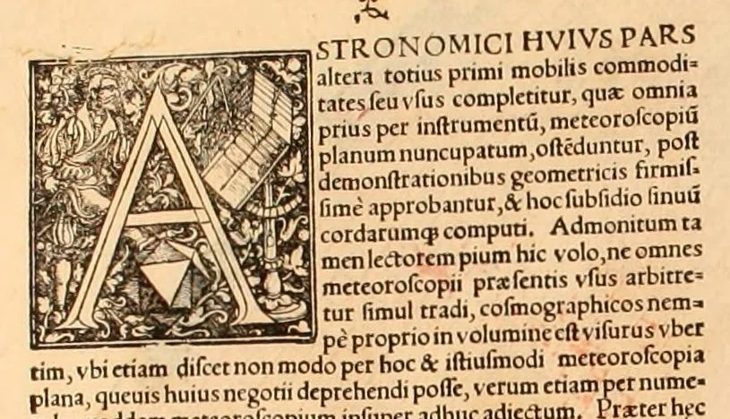 An illustration from Astronomicum cæsareum, 1540, leaf 105