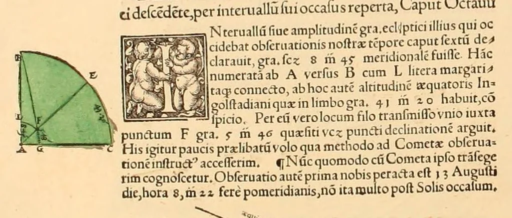 An illustration from Astronomicum cæsareum, 1540, leaf 111