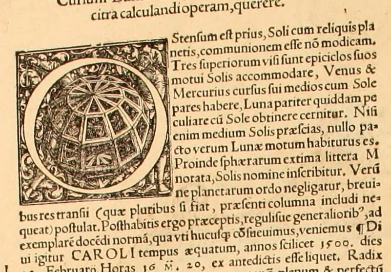 An illustration from Astronomicum cæsareum, 1540, leaf 46