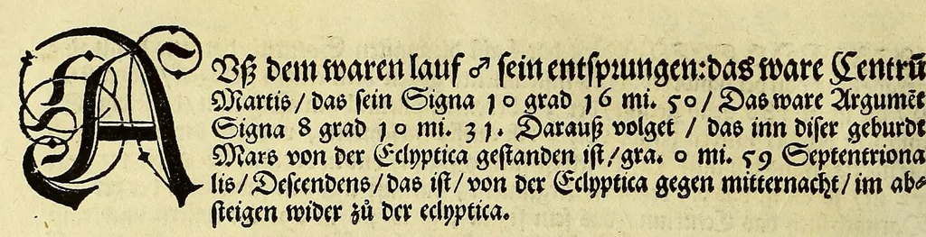 An illustration from Astronomicum cäsareum : =Eine grüntliche Ausslegung des Buchs Astronomici cäsarei, vnd seiner Instrument, darinne dess gantzen Hymmels Lauff on alle Rechnung, vnd Kopfbrechen: zu ewigen Zeytten: mit sampt den Finsternussen gefunden wirdt:, 1540, leaf 14