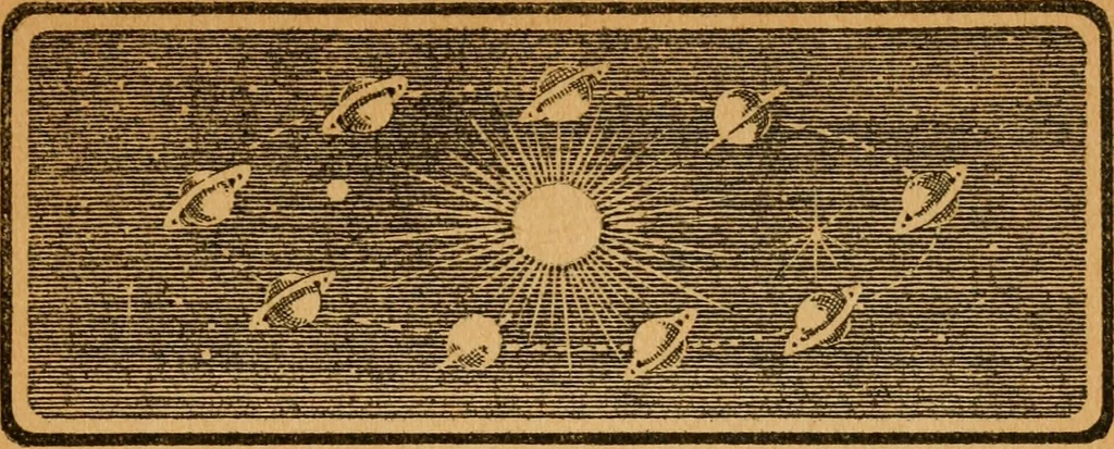 An illustration from Astronomy and the Bible;, 1919, leaf 244