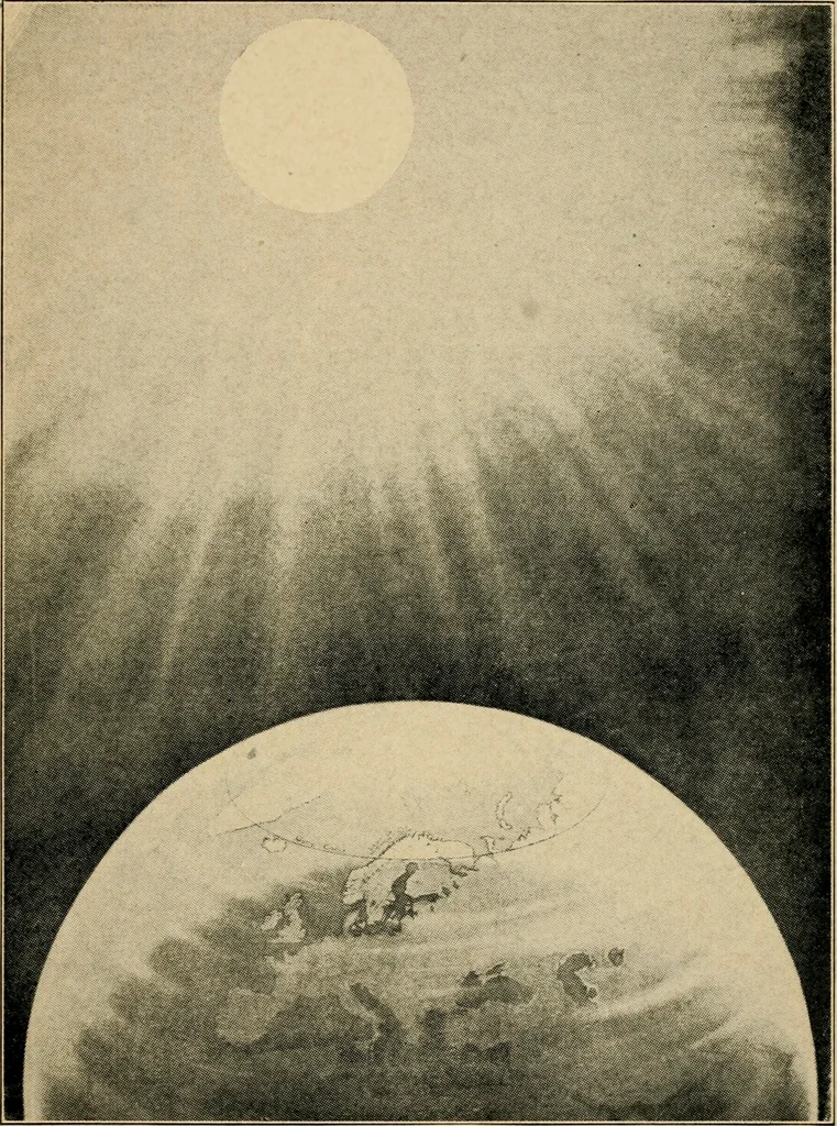 An illustration from Astronomy and the Bible;, 1919, leaf 74