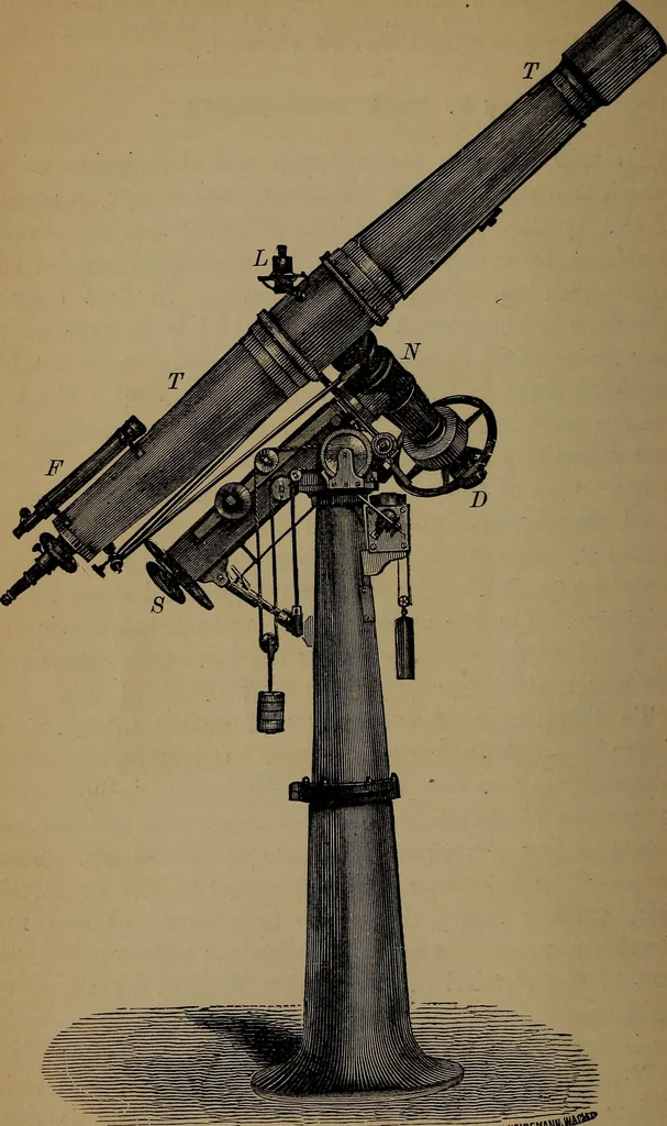 An illustration from Astronomy for high schools and colleges, 1881, leaf 107