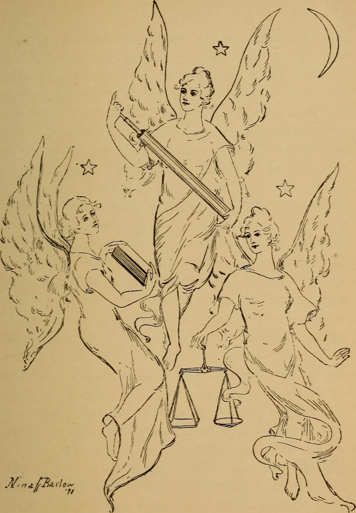 An illustration from Astronomy; the sun and his family, 1898, leaf 204