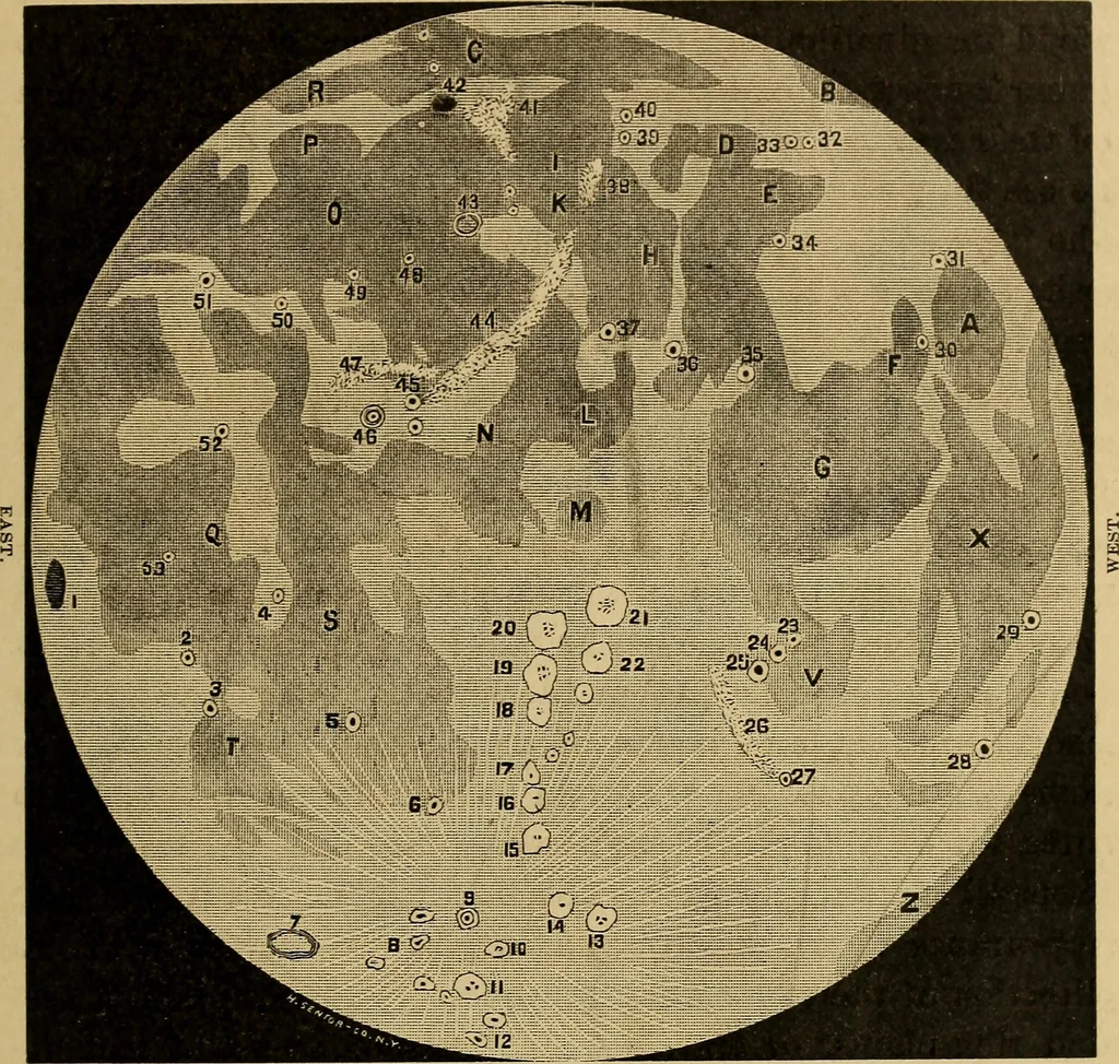 An illustration from Astronomy with an opera-glass: a popular introduction to the study of the starry heavens with the simplest of optical instruments, with maps and directions to facilitate the recognition of the constellations and the principal stars visible to the naked eye;, 1888, leaf 134