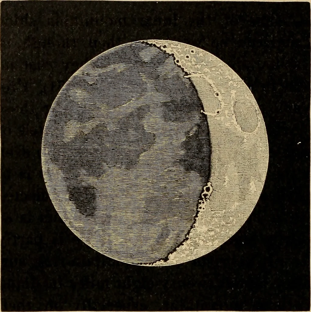 An illustration from Astronomy with an opera-glass: a popular introduction to the study of the starry heavens with the simplest of optical instruments, with maps and directions to facilitate the recognition of the constellations and the principal stars visible to the naked eye;, 1888, leaf 137
