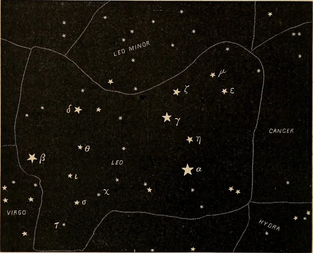 An illustration from Astronomy with an opera-glass: a popular introduction to the study of the starry heavens with the simplest of optical instruments, with maps and directions to facilitate the recognition of the constellations and the principal stars visible to the naked eye;, 1888, leaf 23
