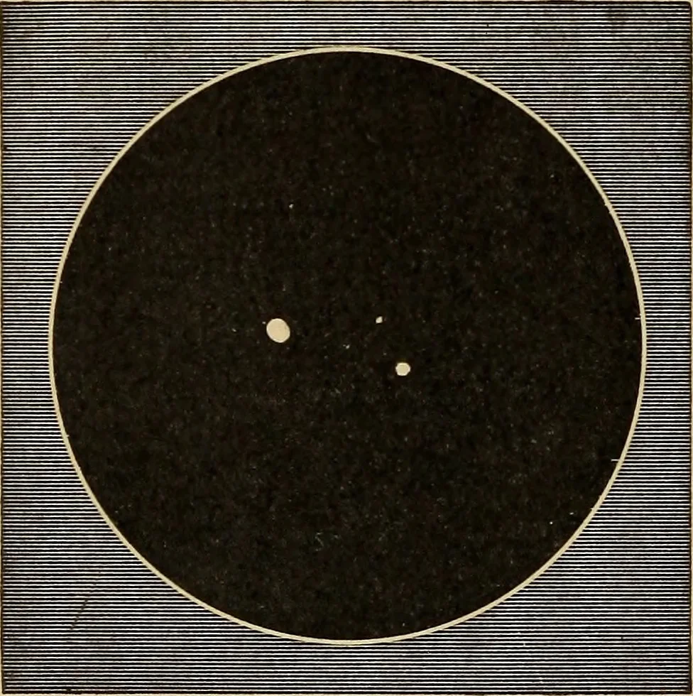 An illustration from Astronomy with an opera-glass: a popular introduction to the study of the starry heavens with the simplest of optical instruments, with maps and directions to facilitate the recognition of the constellations and the principal stars visible to the naked eye;, 1888, leaf 39