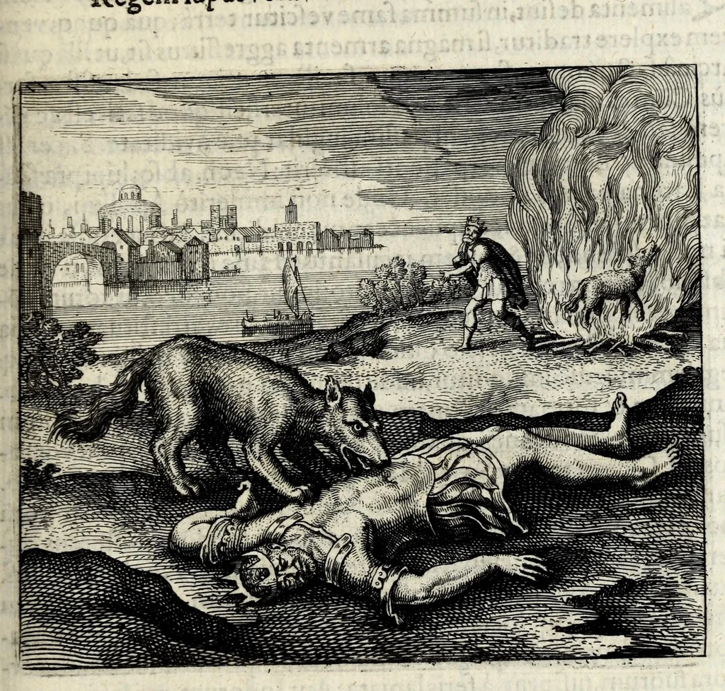 An illustration from Atalanta fugiens, hoc est, Emblemata nova de secretis naturae chymica : accomodata partim oculis & intellectui, figuris cupro incisis, adjectisque sententiis, epigrammatis & notis, partim auribus & recreationi animi plus minus 50 fugis musicalibus trium vocum, quarum duae ad unam simplicem melodiam distichis canendis peraptam, correspondeant, non abs[que] singulari jucunditate videnda, legenda, meditanda, intelligenda, dijudicanda, canenda & audienda, 1618, leaf 113